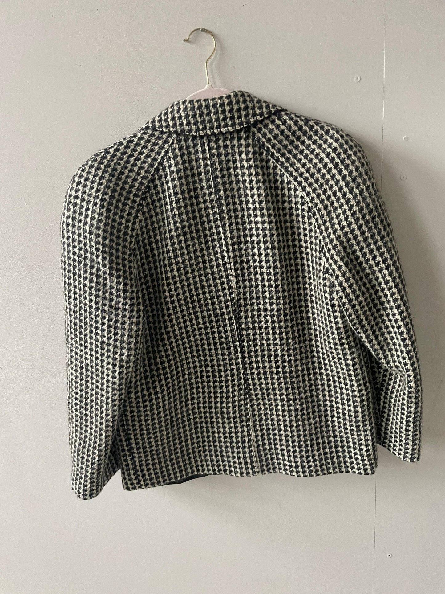 ALBERTA FERRETTI houndstooth patterned Alpaca wool blend blazer, Light academia blazer, Wool fall blazer, designer blazer, L