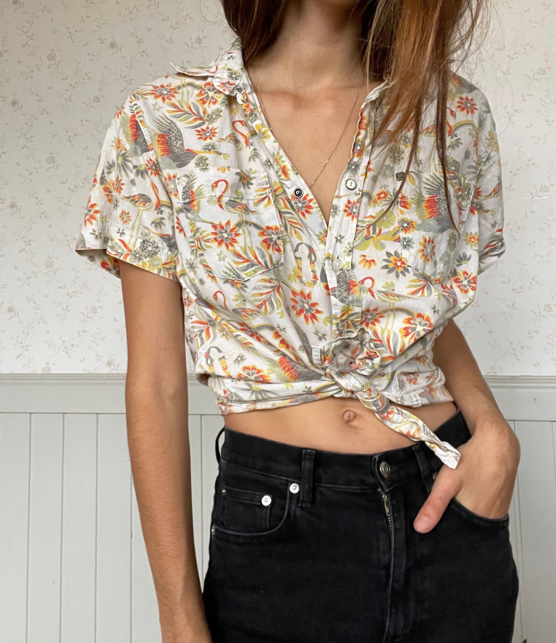 Retro vintage men's button up, Quicksilver Shirt, 70s shirt, Surfer shirt, Vintage short sleeve button up