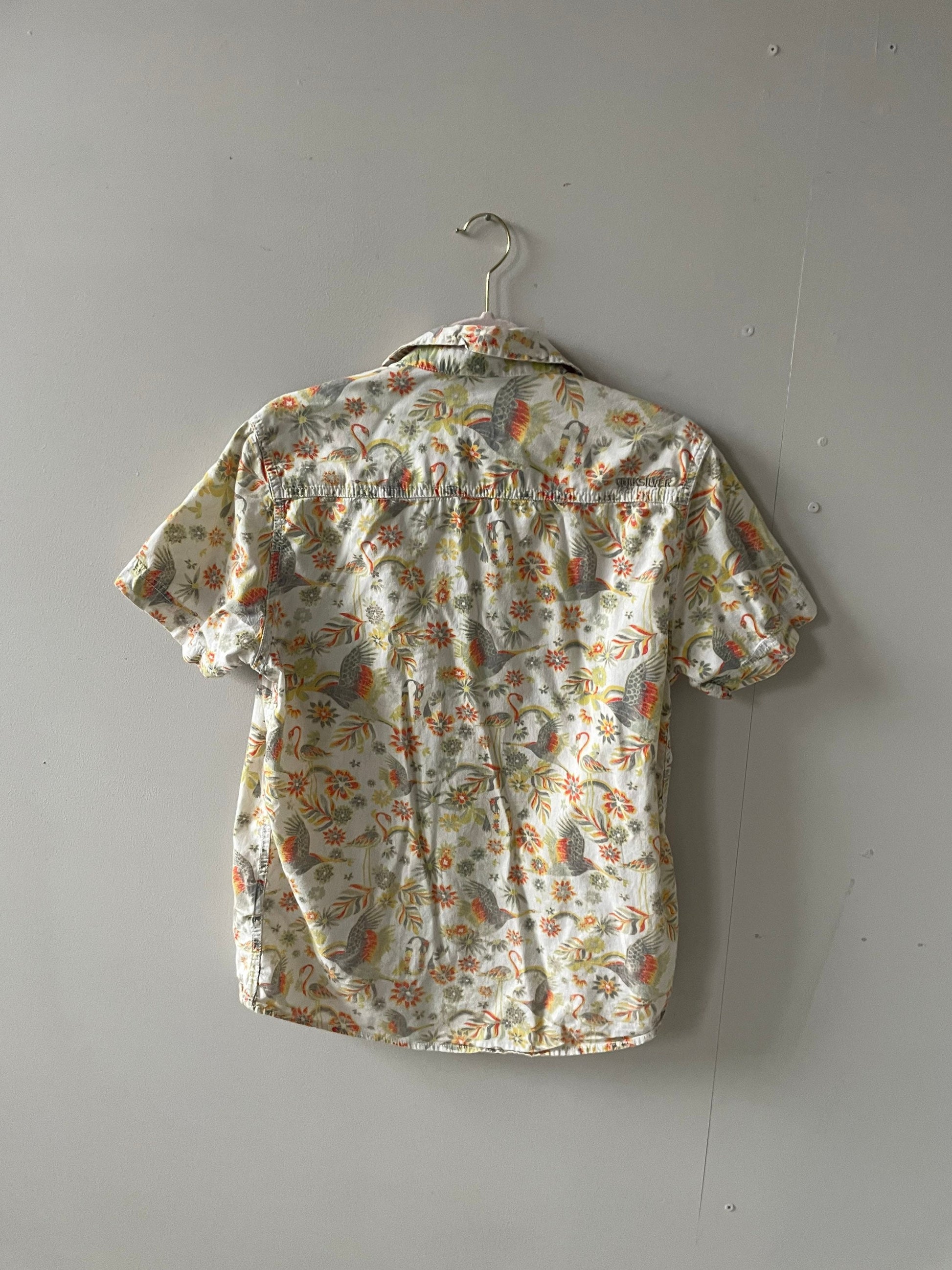 Retro vintage men's button up, Quicksilver Shirt, 70s shirt, Surfer shirt, Vintage short sleeve button up