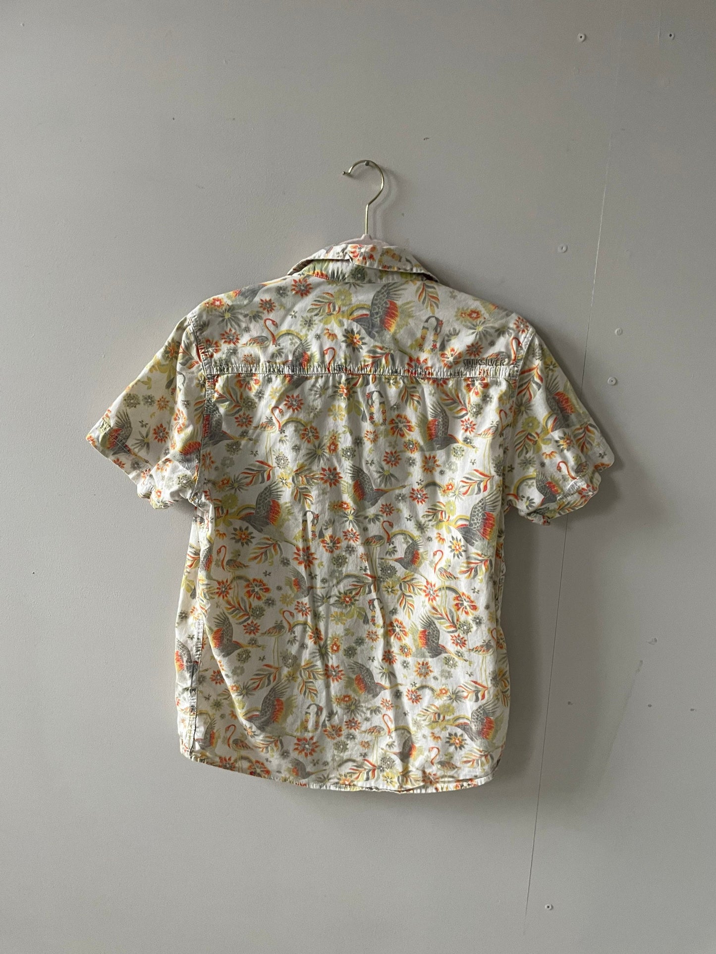 Retro vintage men's button up, Quicksilver Shirt, 70s shirt, Surfer shirt, Vintage short sleeve button up