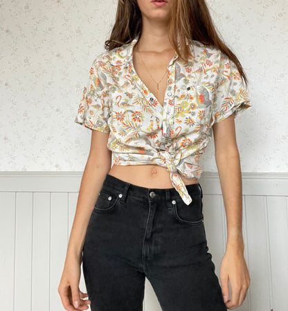 Vintage 70s Quicksilver Surfer Button-Up — back view