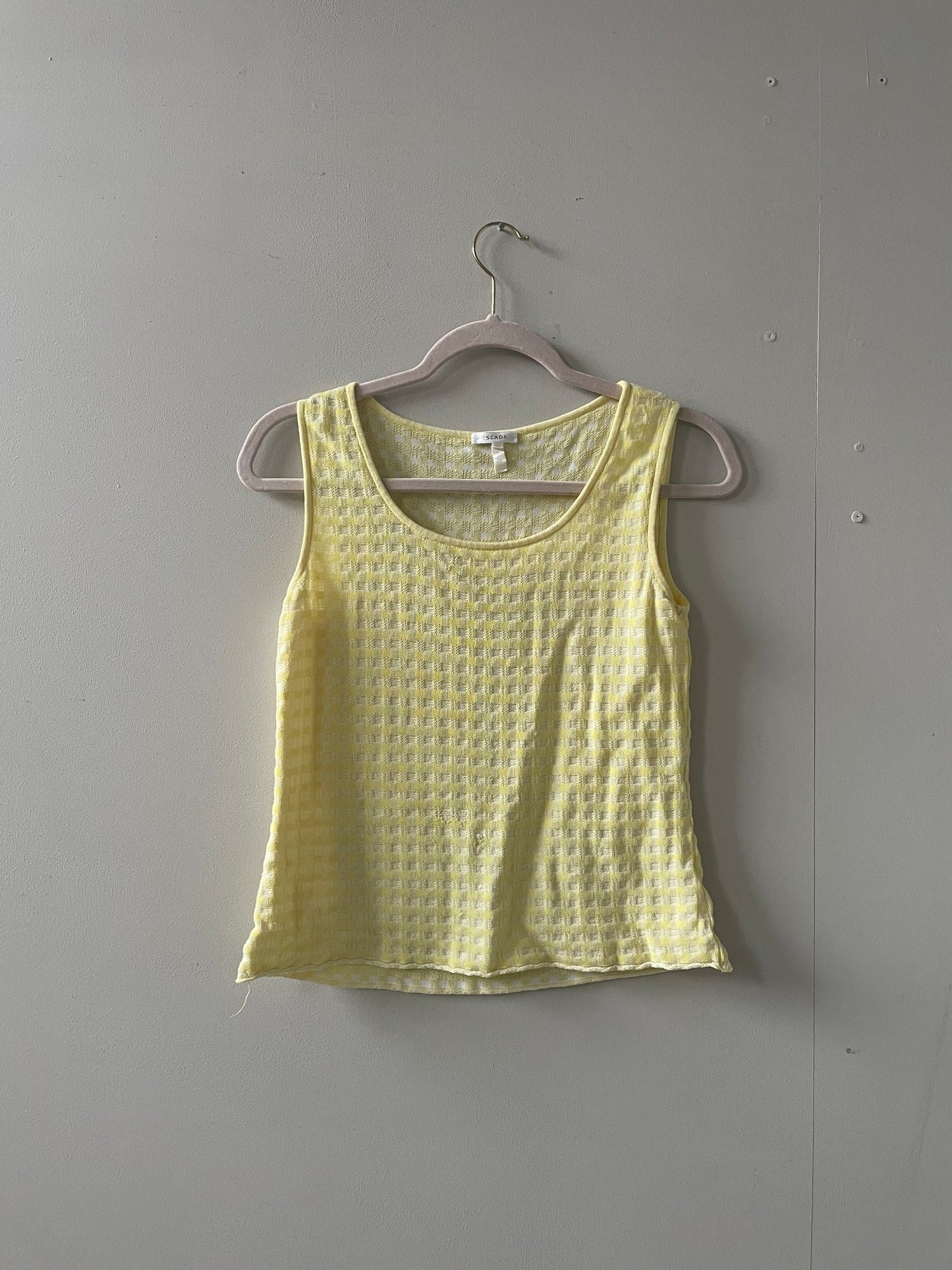 Vintage Escada pastel yellow tank, Vintage designer top, Summer tank, Cute summer top, Yellow tank, Vintage designer top