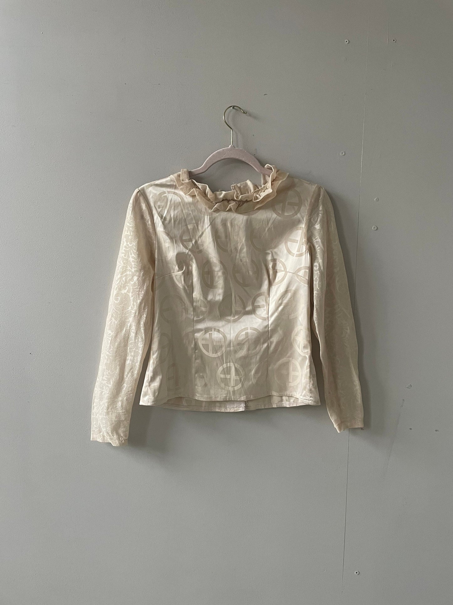 Ruffled blouse, Collared shirt, Handmade top, Victorian top, Vintage french blouse, Antique blouse, Edwardian blouse, Romantic top, S