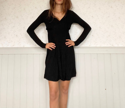 Long sleeve Little Black Dress by Twin Set, Y2K comfortable winter outfit, S