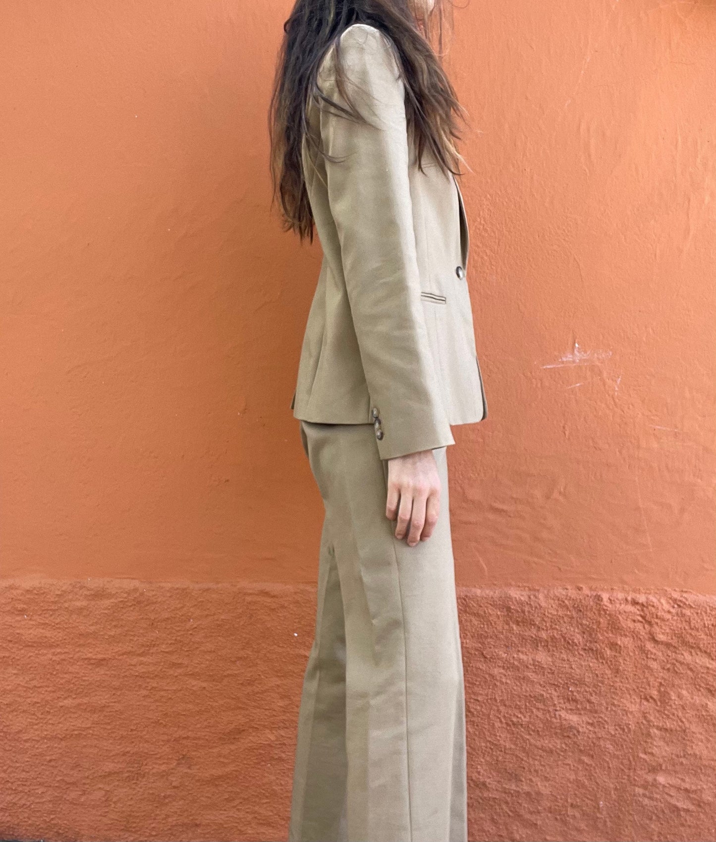 Contemporary Taupe Suit Set - Sleek Blazer and Tailored Trousers, Basic earthy lounge set, boheme two piece, beige house set, pant suits