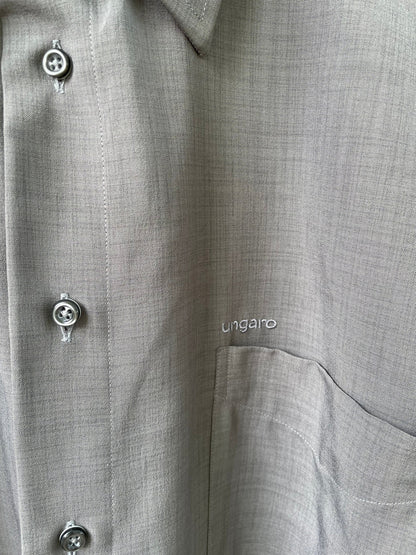 Emanuel Ungaro Grey Gingham Oxford Shirt — additional view 10
