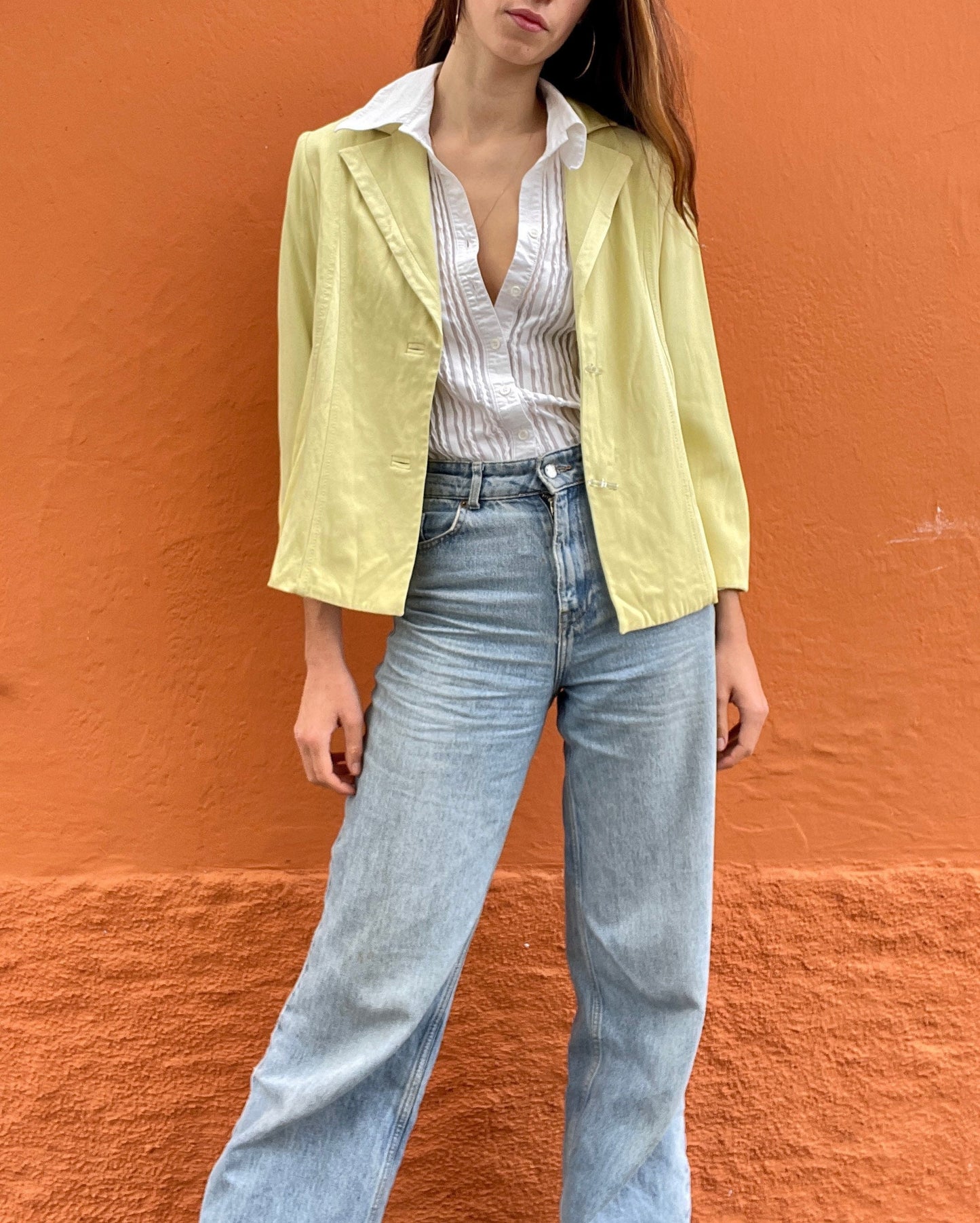 Vintage apple green Marta Palmieri formal blazer jacket, Feminine event wear, Classic design blazer