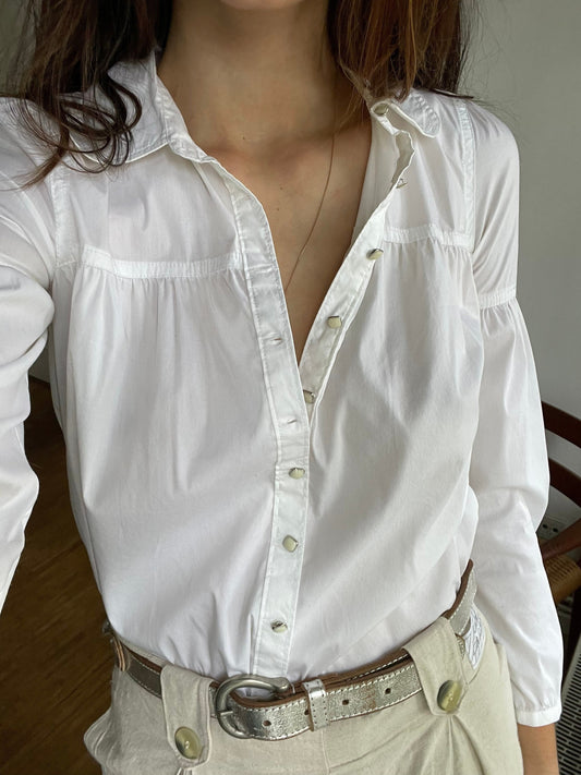 Vintage Essentiel Antwerp girls blouse, Elegant vintage white Ruffle blouse, Formal girls wear, Branded,