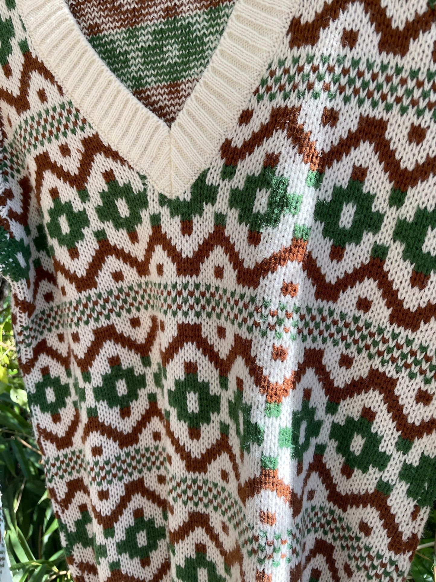 Vintage sweater with groovy pattern, Après-ski jumper, Vintage christmas sweater, Peruvian jumper, Handmade jumper, Ethical