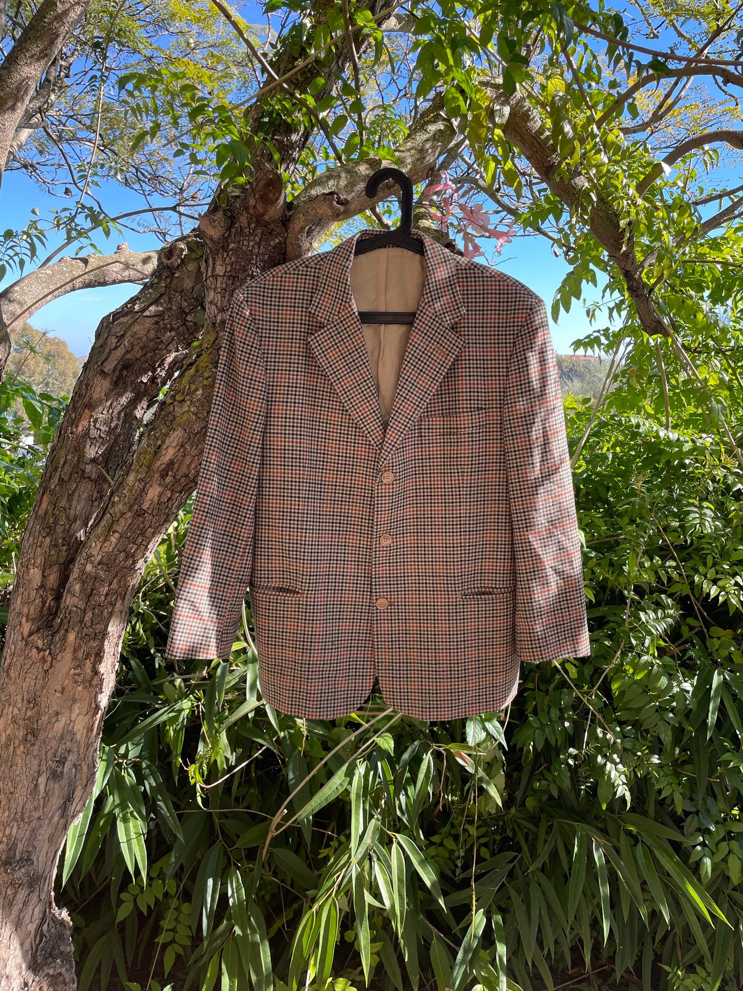 Light Academia wool plaid blazer, True vintage smart autumn coat, Tartan jacket, Plaided winter blazer, Houndstooth stylish jacket