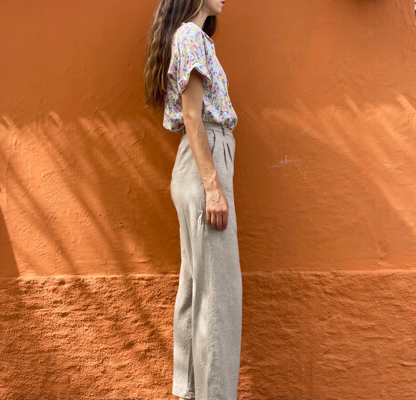 Floral women's blouse, Retro blouse, Hippie clothing, Light cotton summer shirt, floral pattern button up girl shirt, M