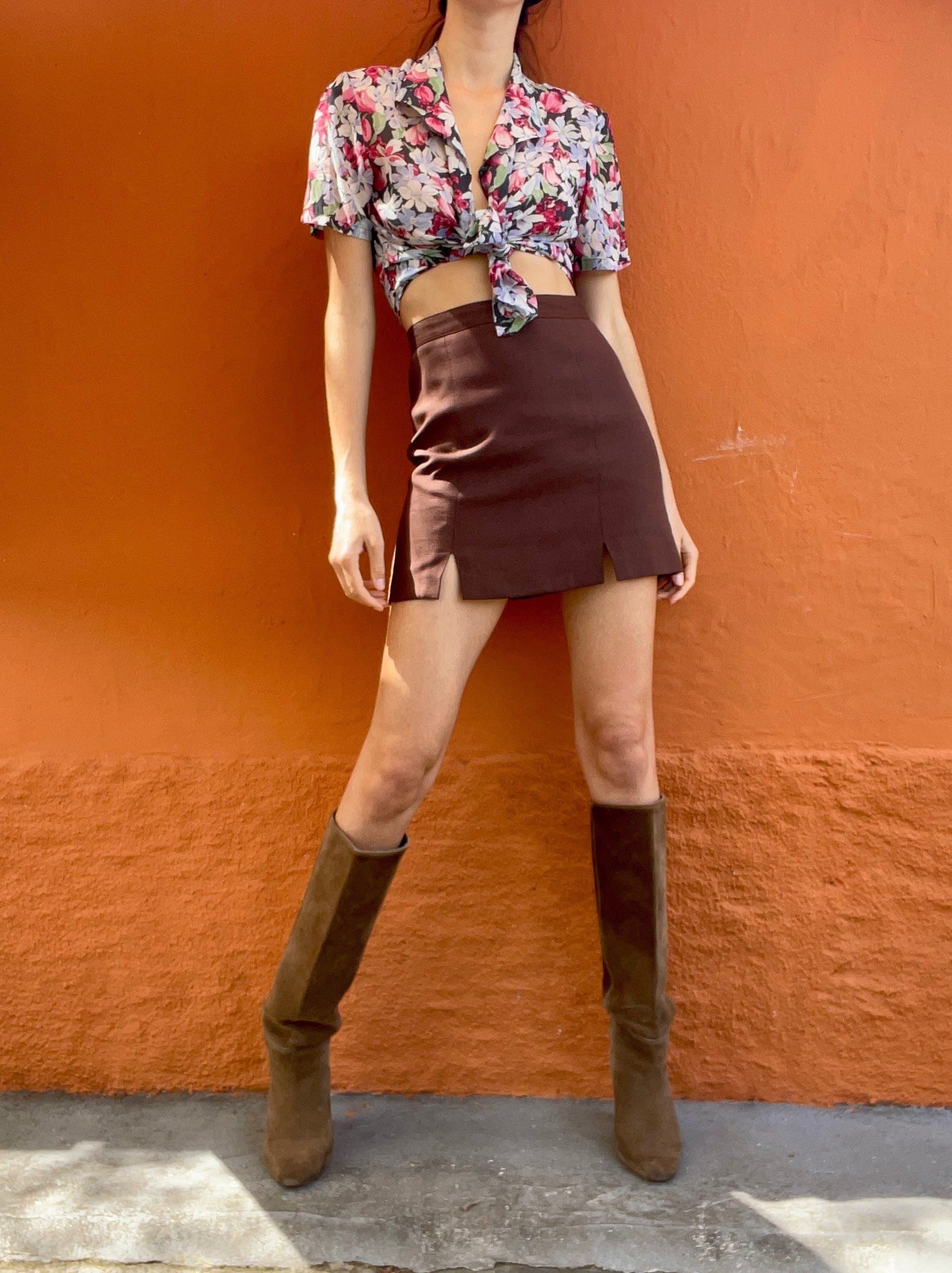 Vintage silk floral summer blouse, Cheerful retro woman clothing, French knot tie top, Cottage core blouse, Cute see through top, Sheer top