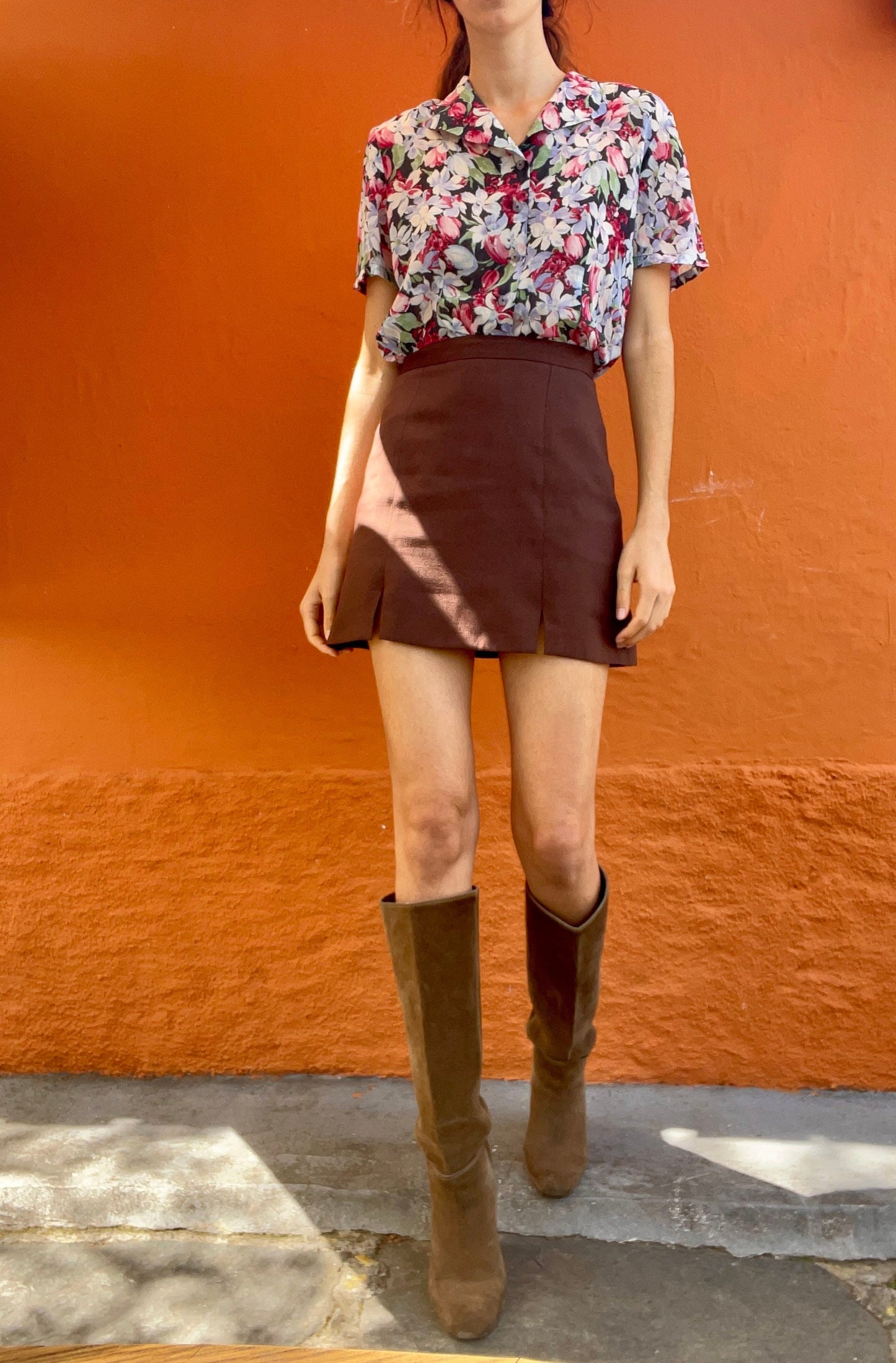 Vintage silk floral summer blouse, Cheerful retro woman clothing, French knot tie top, Cottage core blouse, Cute see through top, Sheer top