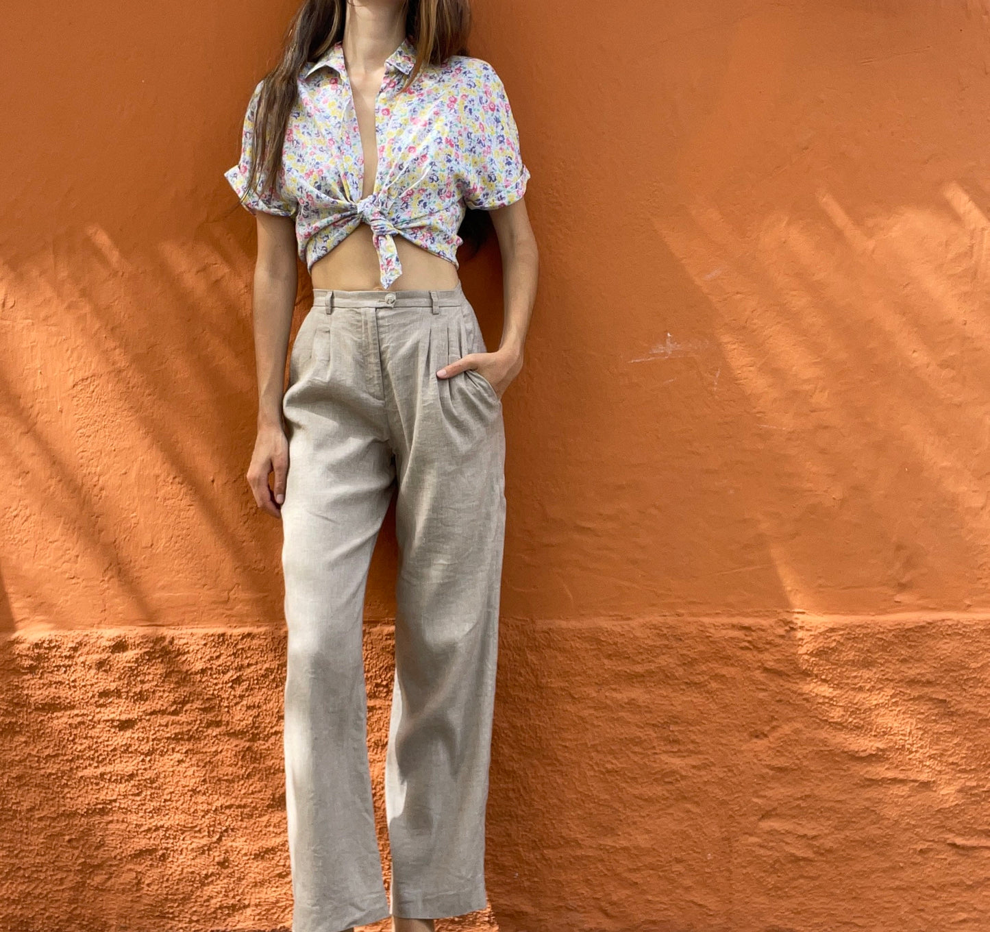 Floral women's blouse, Retro blouse, Hippie clothing, Light cotton summer shirt, floral pattern button up girl shirt, M