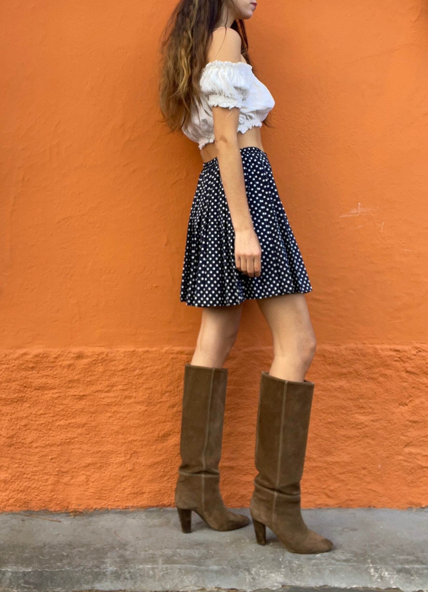 Polka dot mini skirt / 90s mini skirt / Summer skirt / Red mini skirt / Beach skirt / Retro skirt / Softcore aesthetic / S