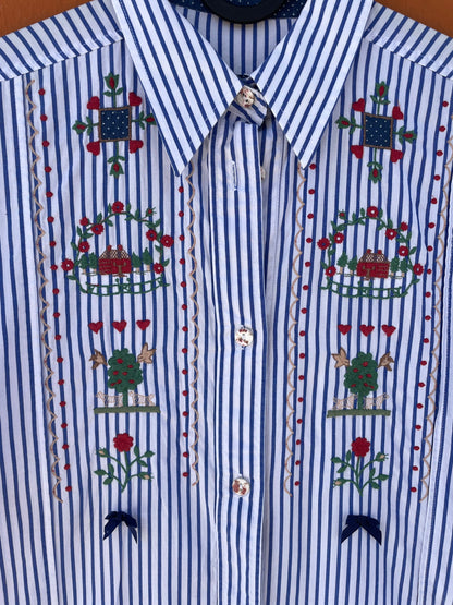 Embroidered Cotton Christmas Button-Up Shirt — additional view 10