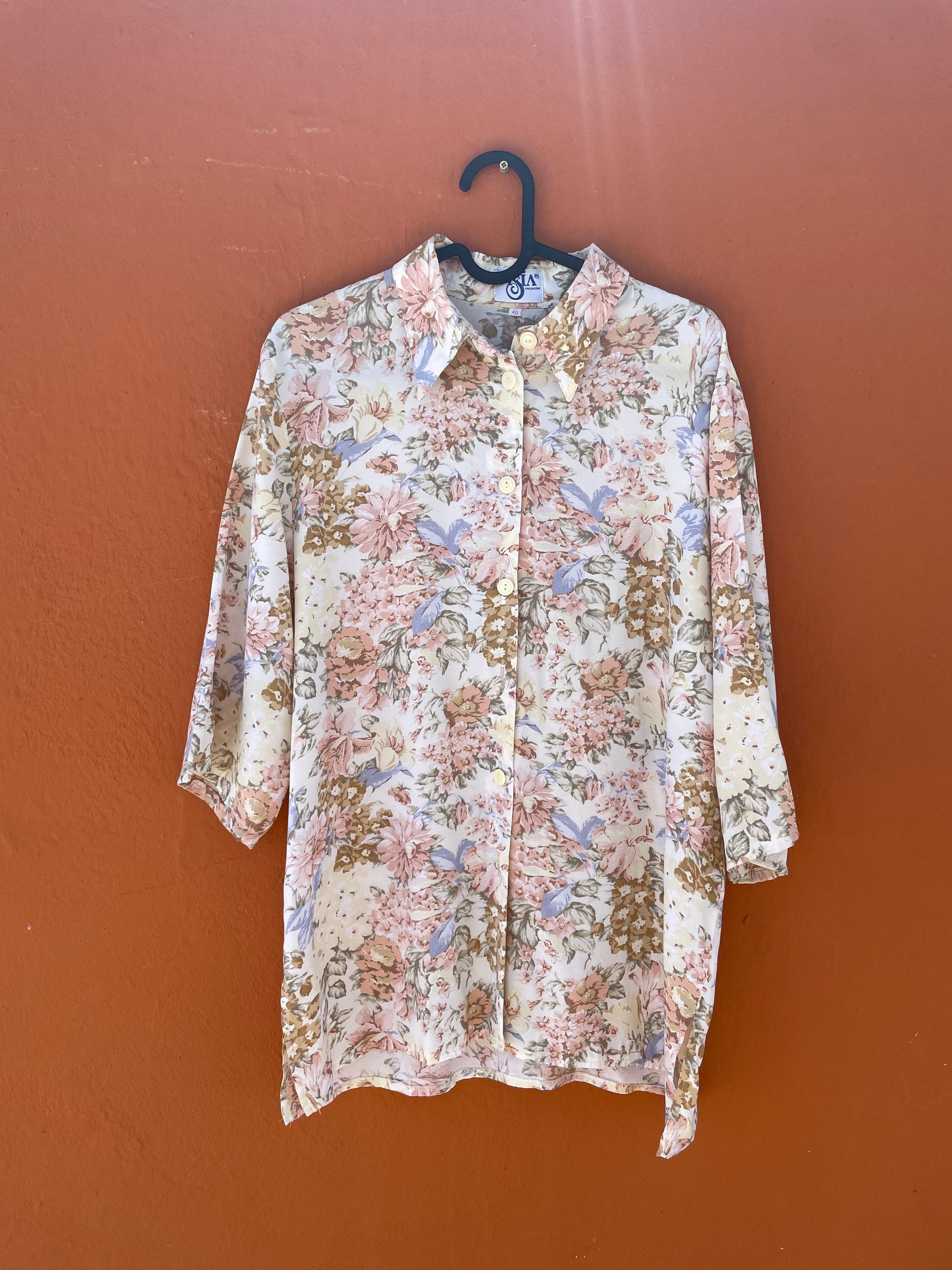 Vintage Floral 70s Short Sleeve Blouse — additional view 8