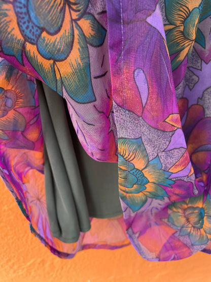 Vintage Purple Floral Maxi Skirt — additional view 10