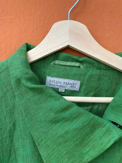 Emerald Green Linen Blazer Jacket — additional view 10