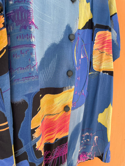 Vintage 80s Oversized Abstract Blouse — additional view 8