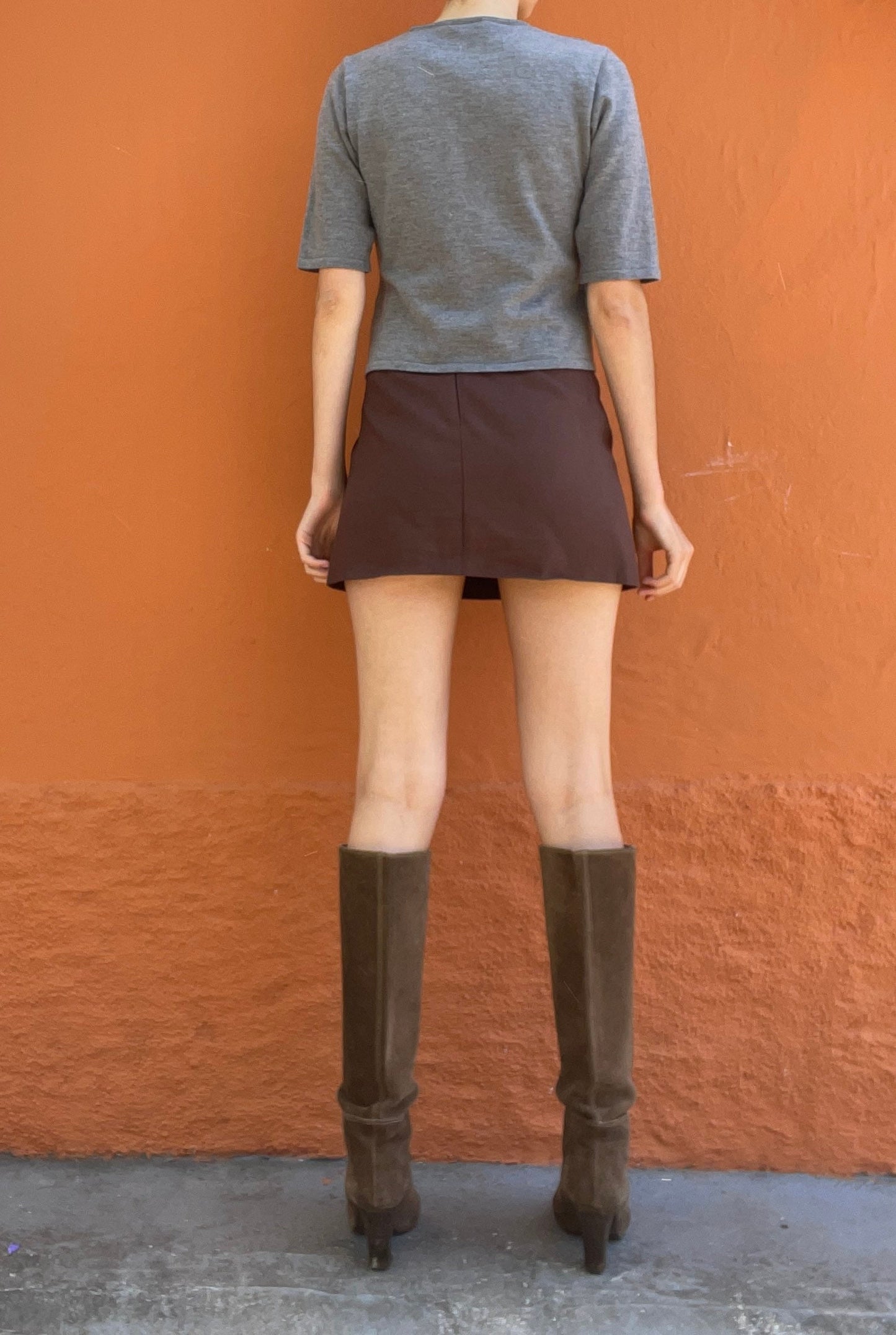 Wool Max Mara shirt, Grey vintage designer clothing, Made in Italy warm winter undershirt, Virgin wool woman top