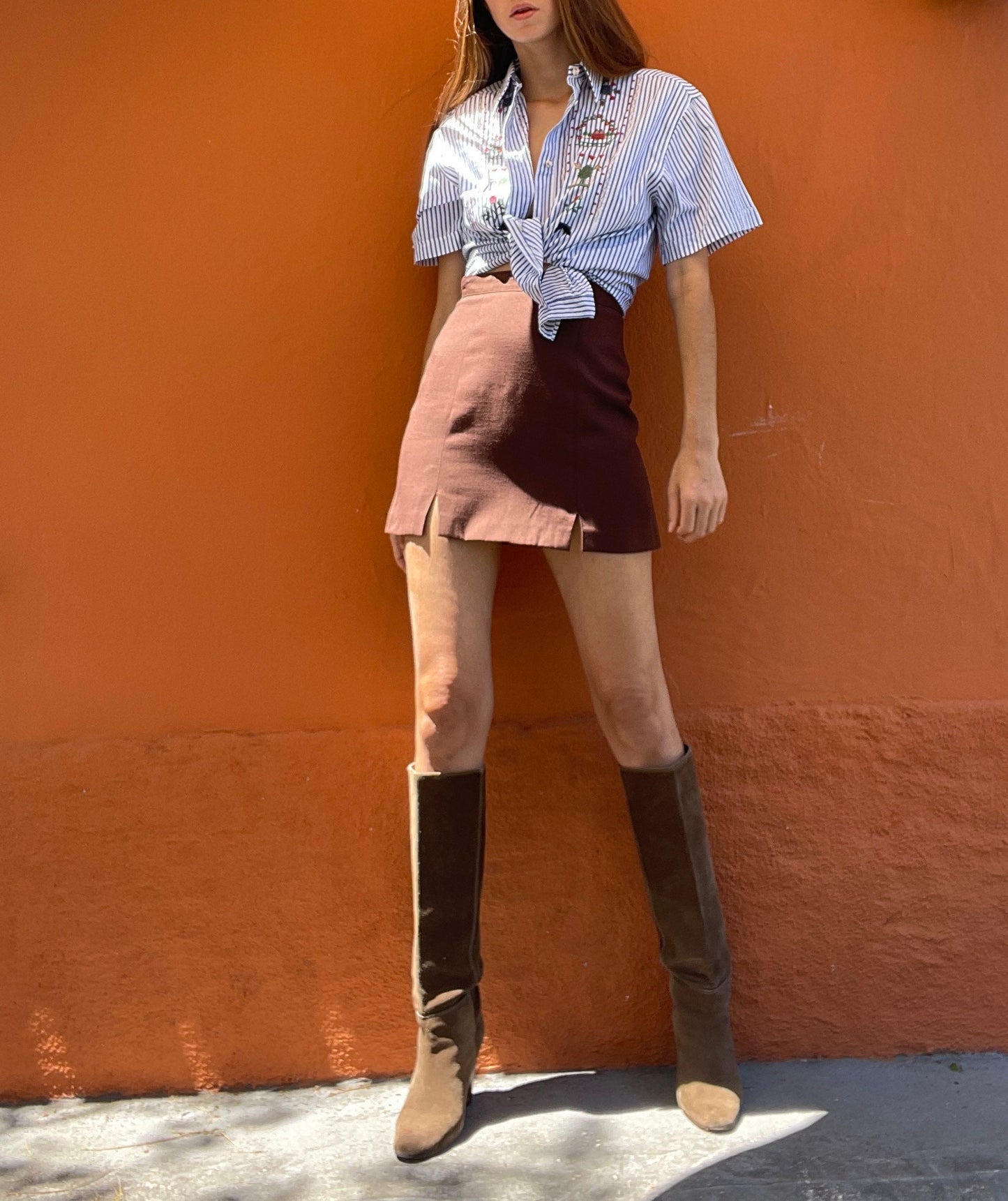 Christmas button up shirt, cotton embroidered blouse, Size M