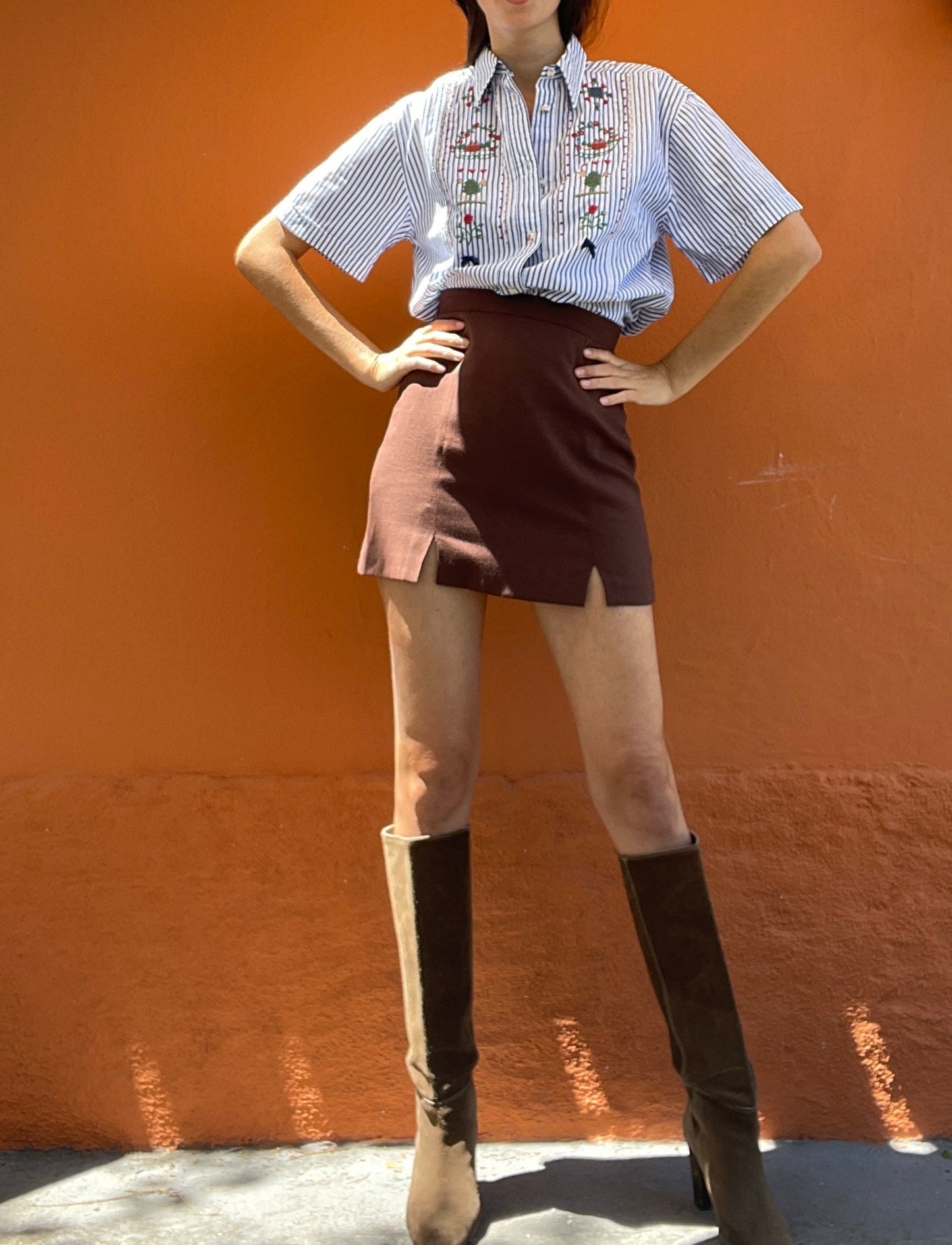Embroidered Cotton Christmas Button-Up Shirt — additional view 5