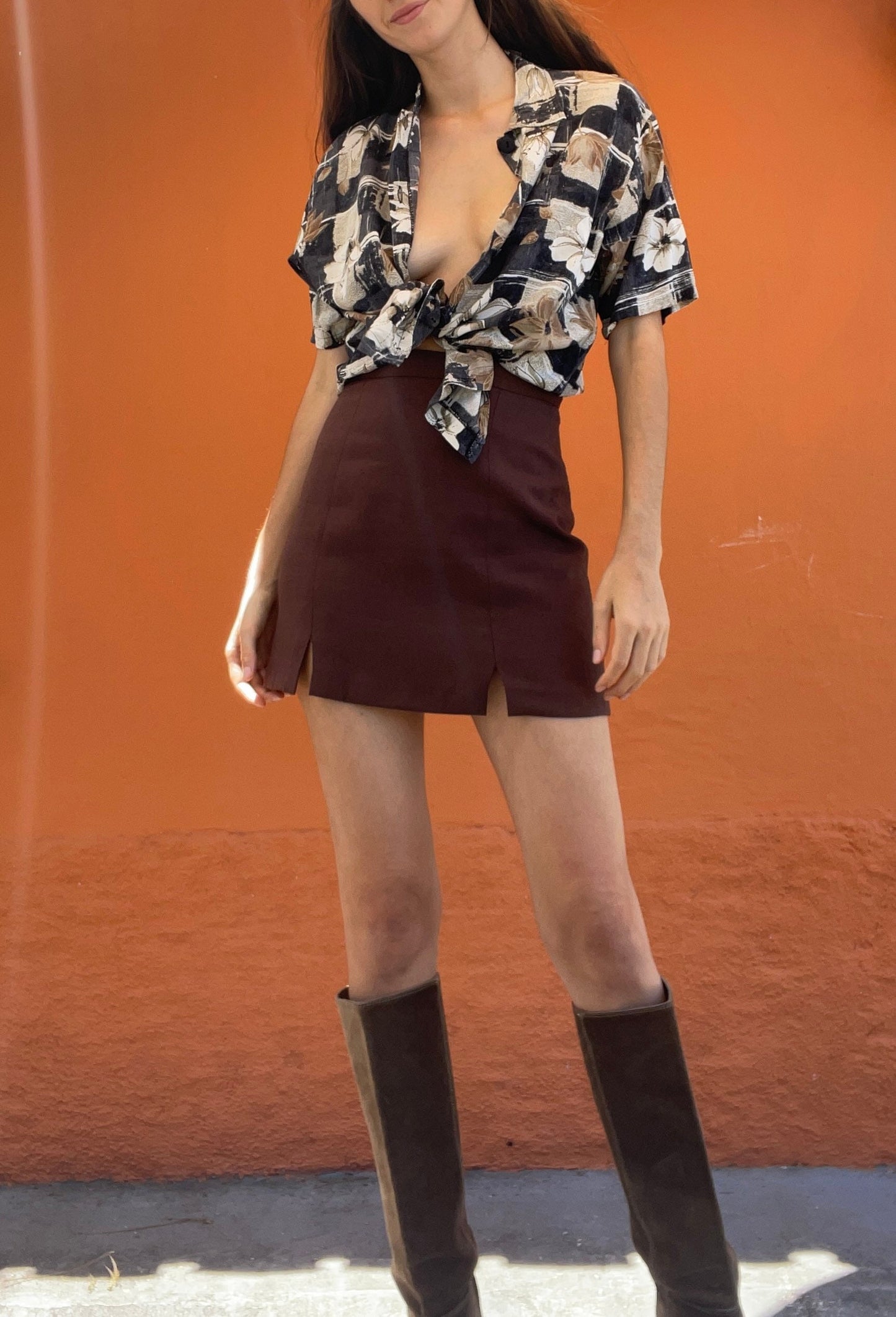 Vintage Groovy Woman Blouse Oversized 80s Retro Floral Shirt Lightweight Summer Hippie Top