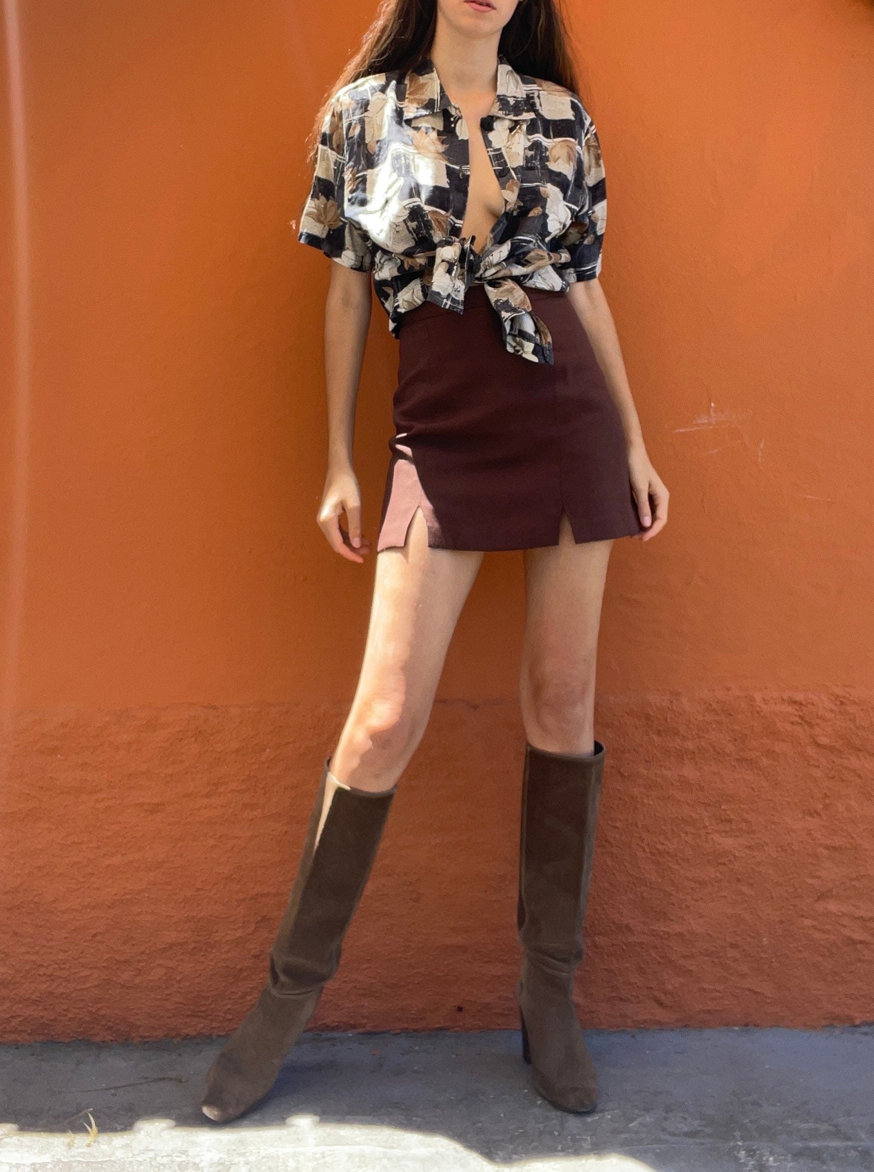 Vintage Groovy Woman Blouse Oversized 80s Retro Floral Shirt Lightweight Summer Hippie Top