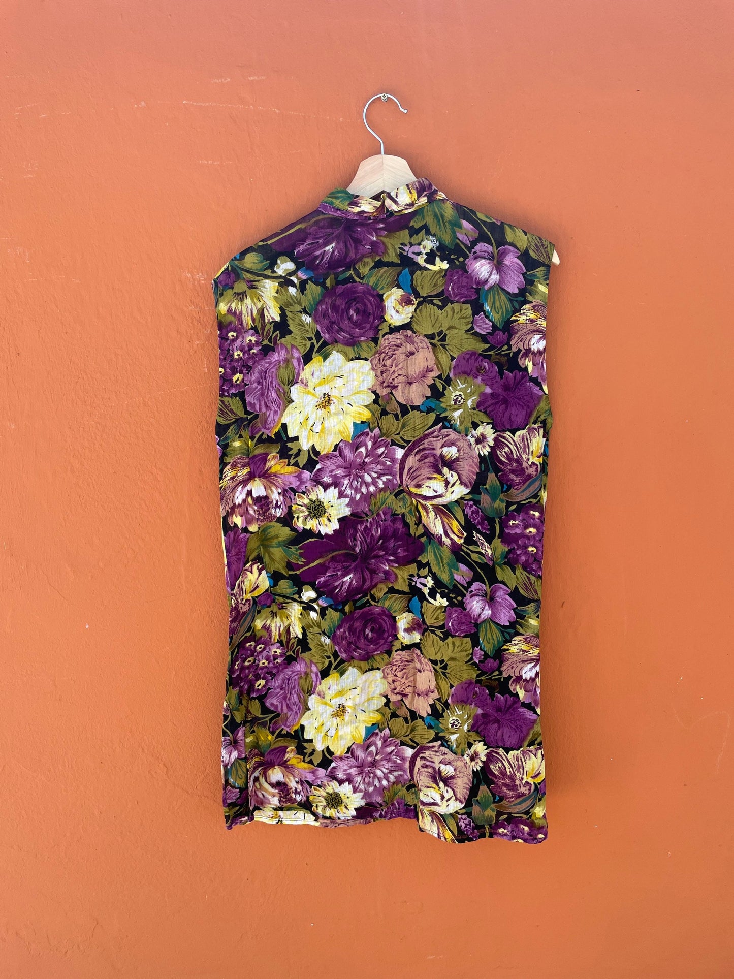 Floral green women's blouse, Retro flower pattern shirt, Cute summer top, Long sleeve button up, Feminine shirt