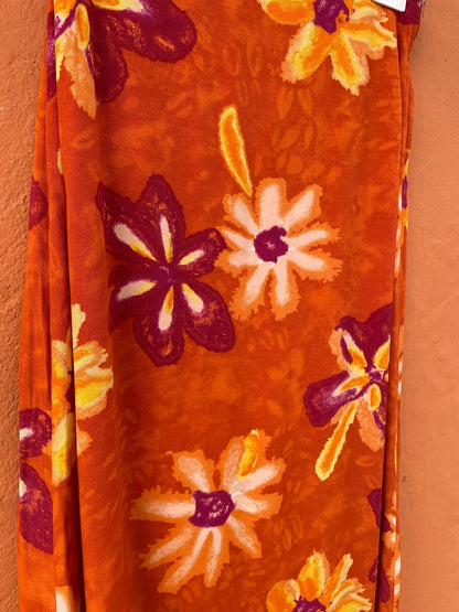 Orange Floral High Waist Maxi Skirt — additional view 10
