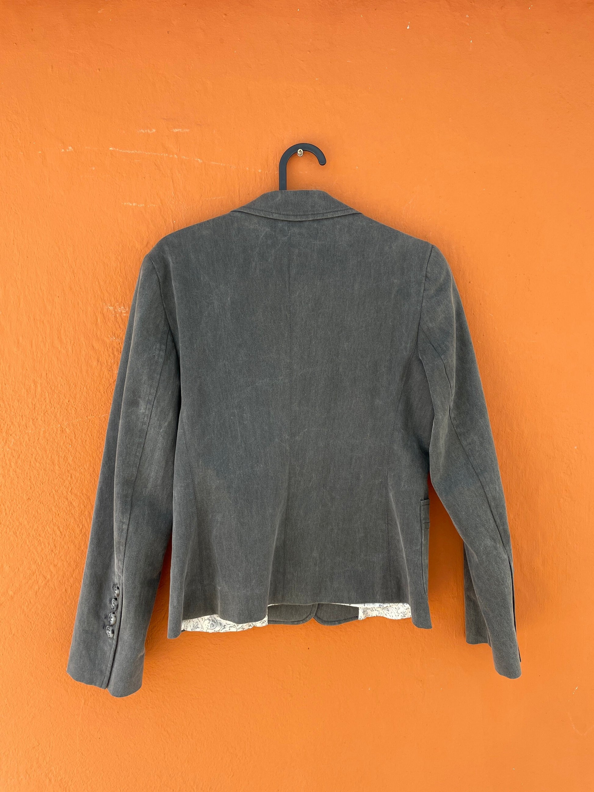 Marella cotton grey short blazer jacket, Vintage Italian designer jacket, Formal woman jacket, XXS