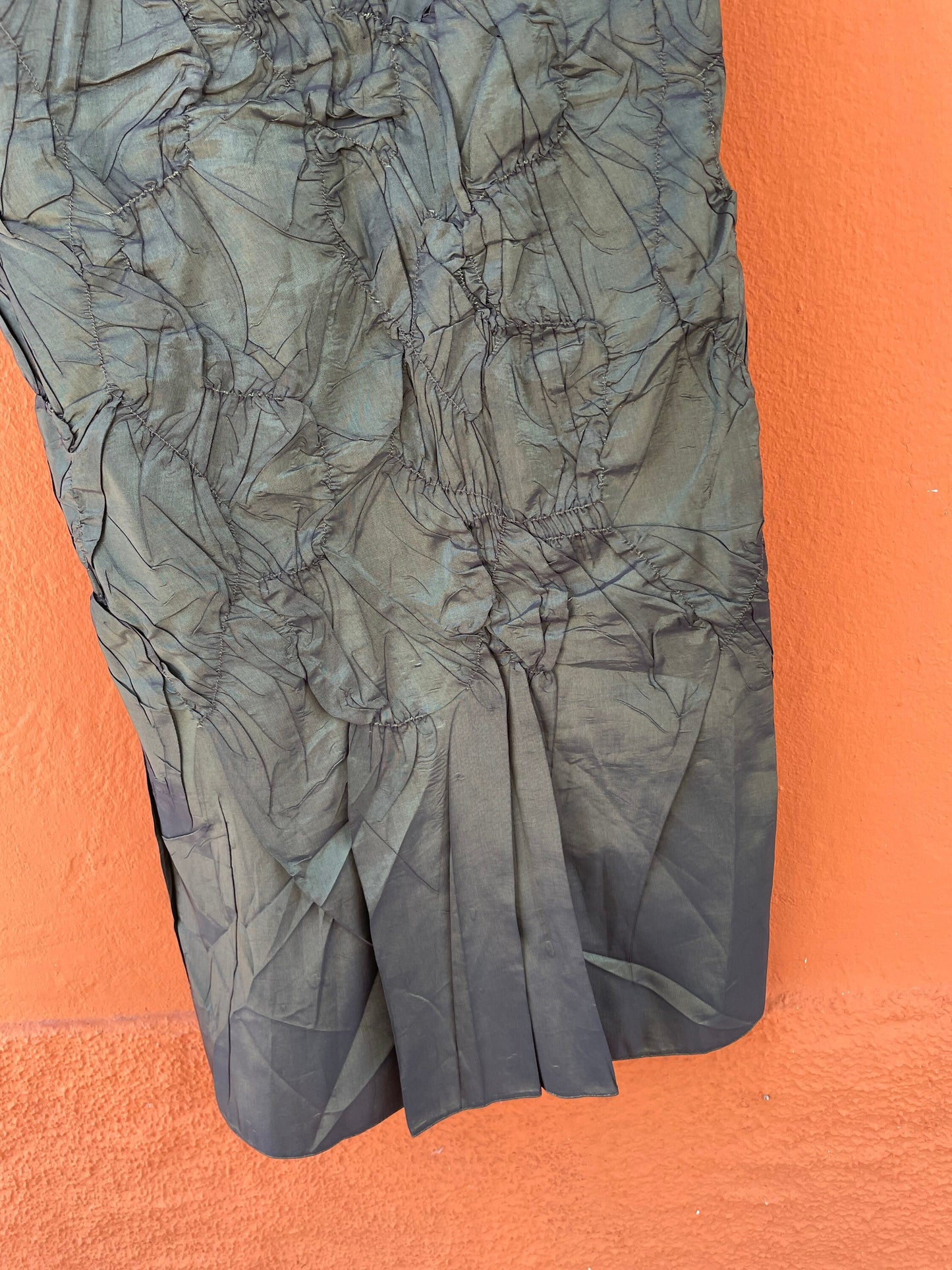 Vintage Paco Guzman moss green midi formal dress, Elegant cocktail dress, Green pencil dress with thin straps, Designer woman clothing