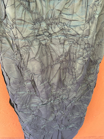 Moss Green Vintage Midi Dress — fabric close-up