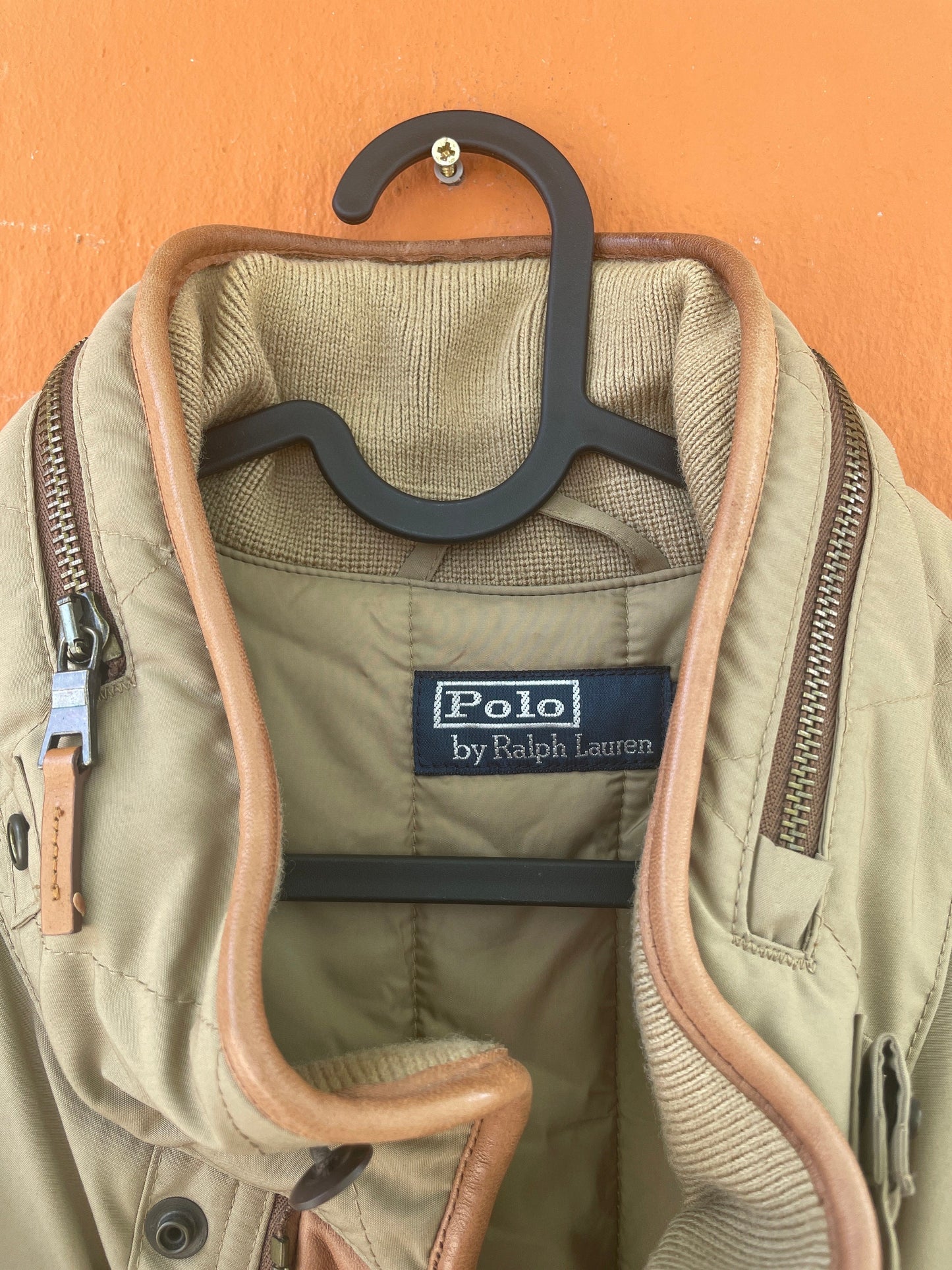 Polo Ralph Lauren puffer jacket beige men's size 2XB Big / vintage streetwear / designer / winter jacket / warm jacket / vintage puffer / RL