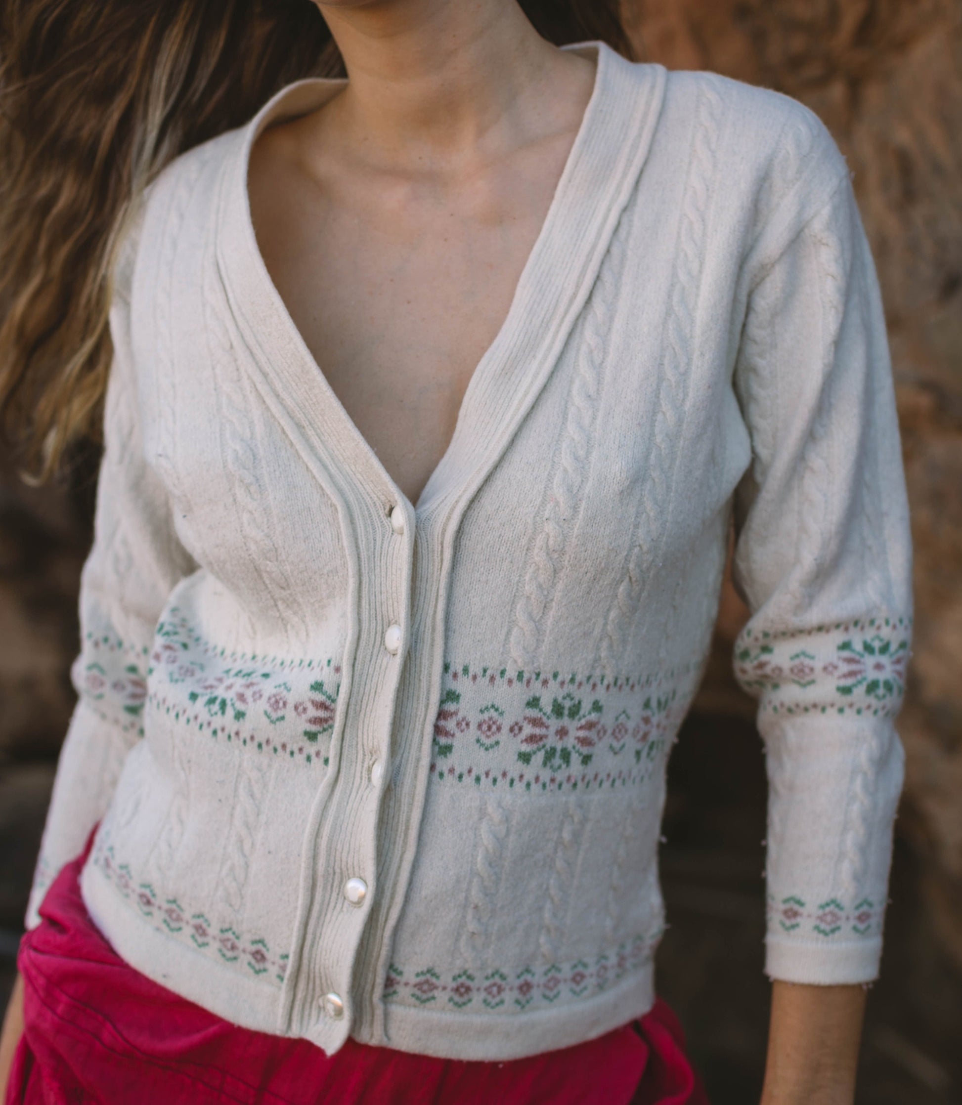 Vintage Roberta Puccini eggshell wool cardigan, Cottage core aesthetic jumper, Vintage Angora winter clothing, Unisex wool winter clothing