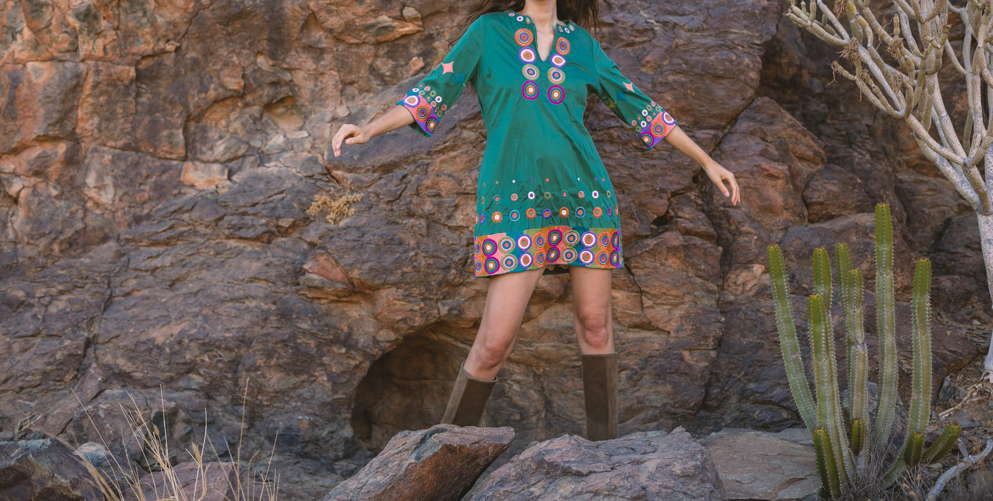 Dark green vintage Kurta, Sequin embroidered tunic, Boho festival outfit, Bohemian dress, Cute ethnographic mini dress