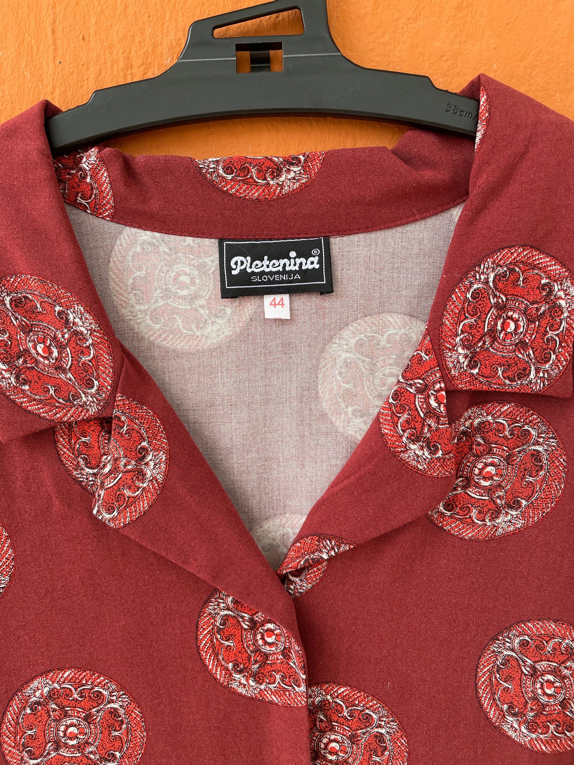 Vintage unique shirt, Retro oversized blouse, Alternative colourful top, Pink groovy 70s blouse, Retro Unisex clothing,