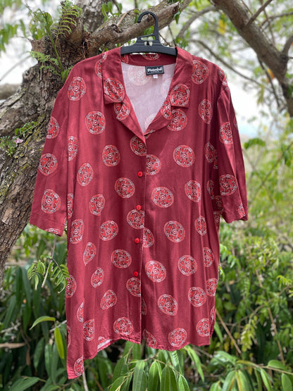 Colorful Vintage 70s Oversized Blouse