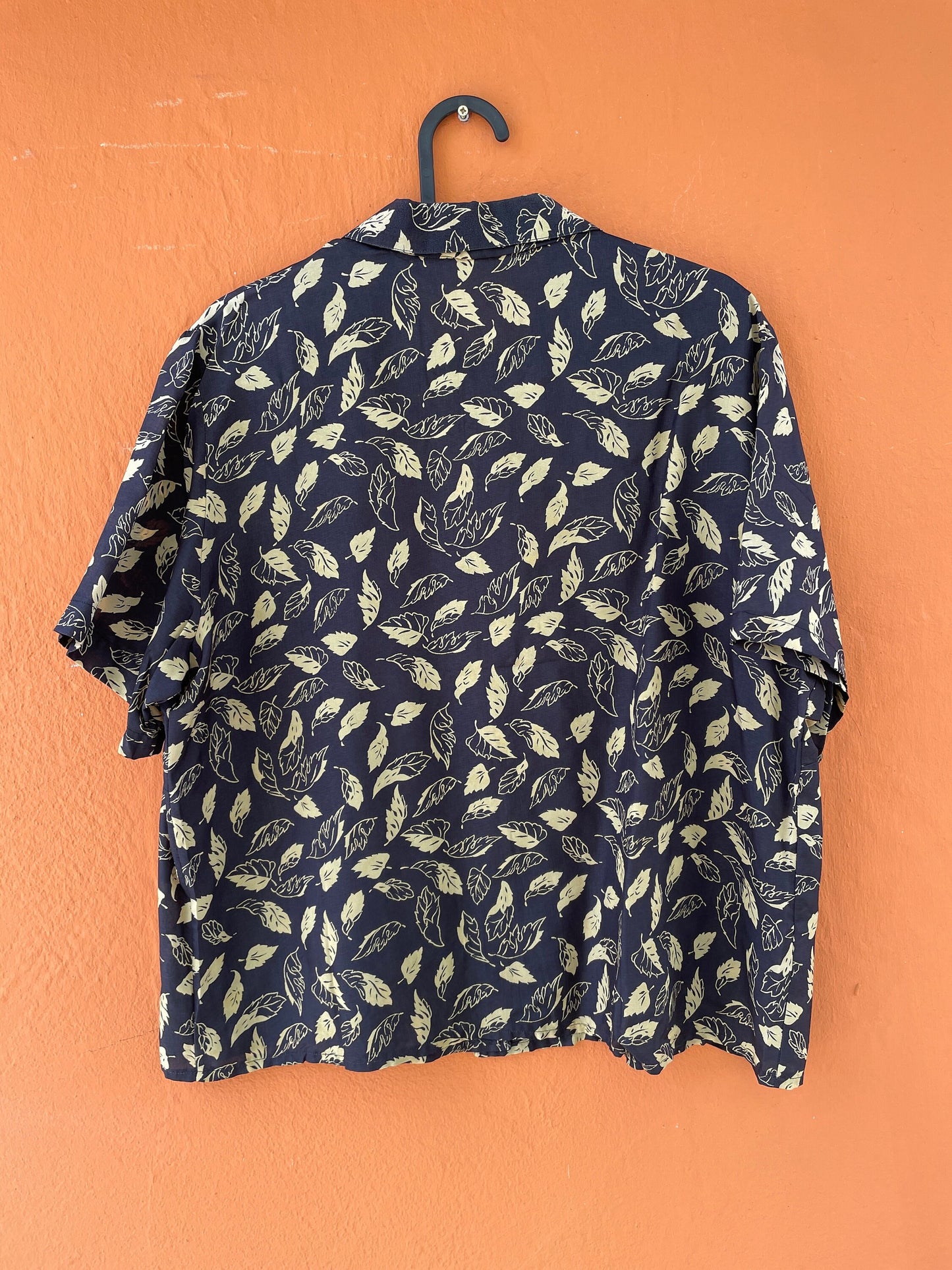 Vintage black patterned woman blouse, Collared retro shirt, Playful lightweight summer blouse, Retro 70s shirt