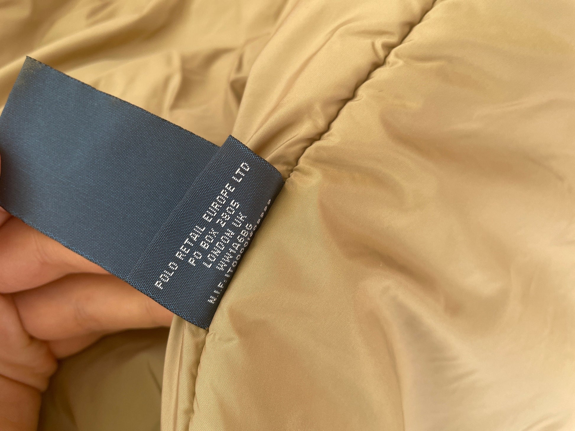 Polo Ralph Lauren puffer jacket beige men's size 2XB Big / vintage streetwear / designer / winter jacket / warm jacket / vintage puffer / RL