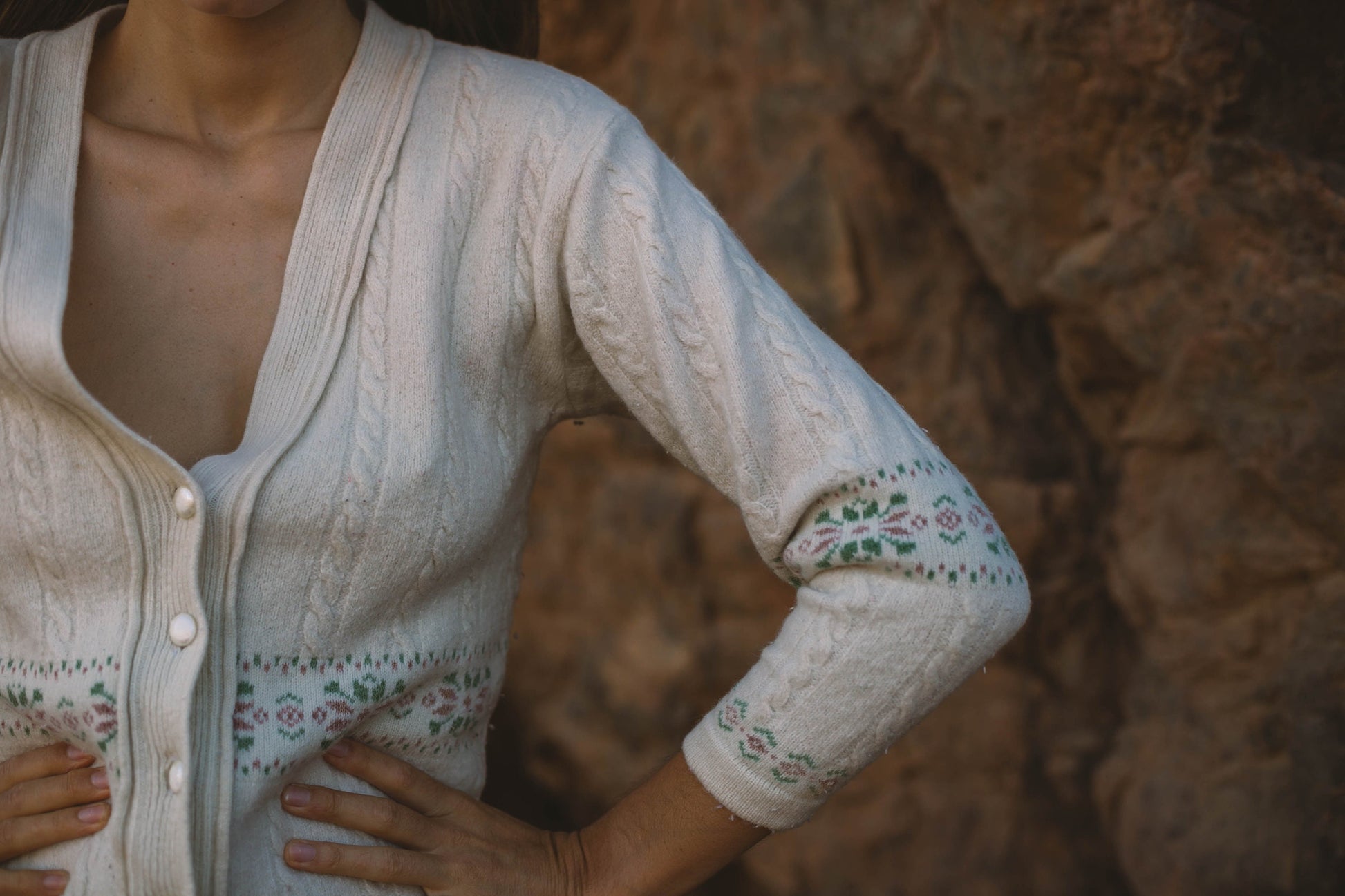 Vintage Roberta Puccini eggshell wool cardigan, Cottage core aesthetic jumper, Vintage Angora winter clothing, Unisex wool winter clothing