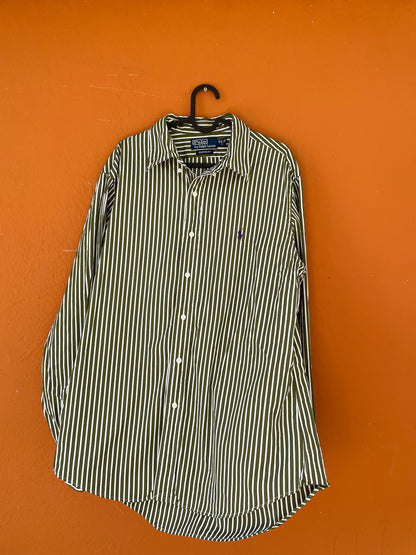 Ralph Lauren Green Striped Oxford Polo — additional view 8