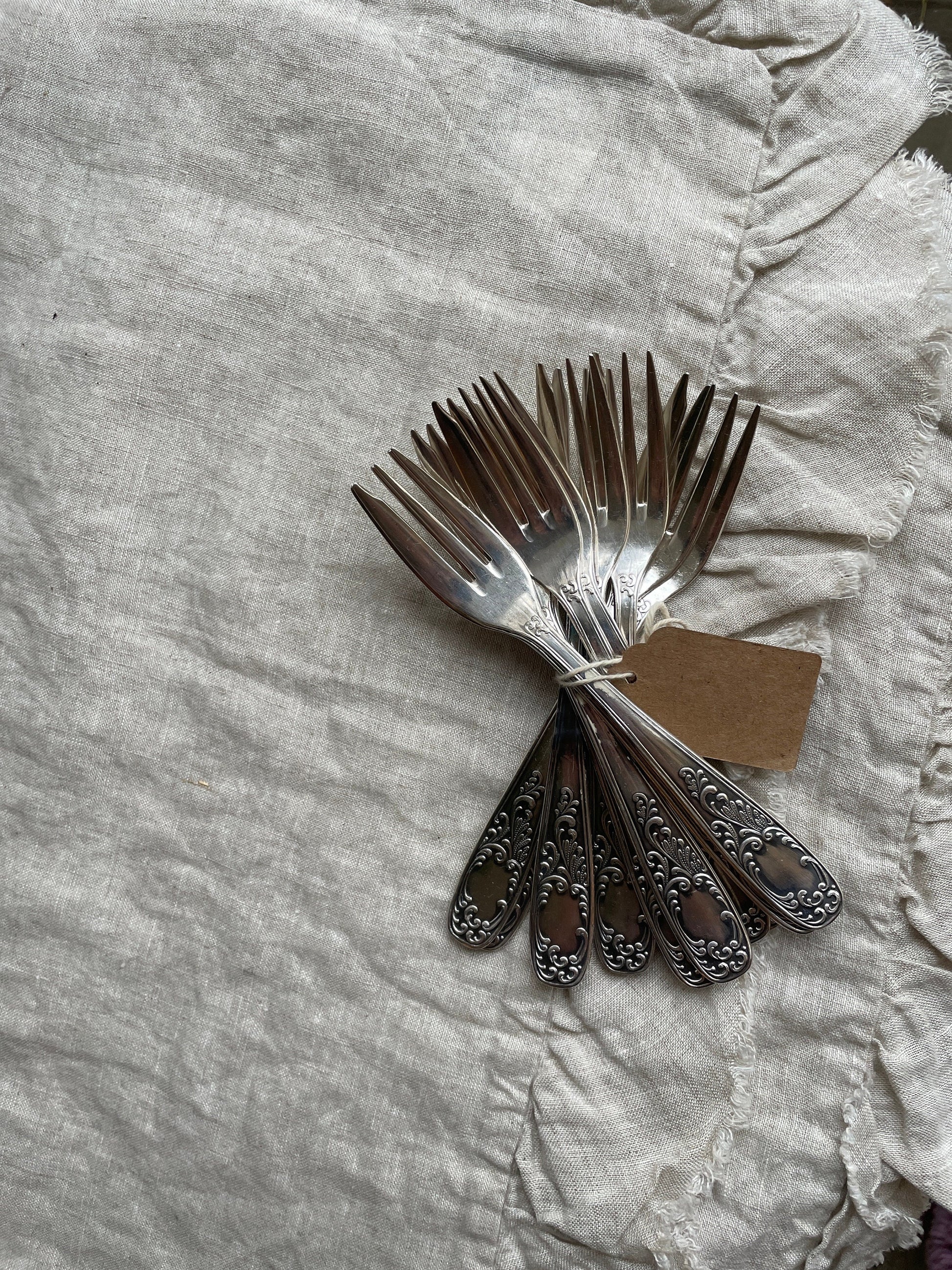 Silver Plated Dessert Fork 16cm Vintage French Floral Design Romantic Cottagecore High Tea Party Wedding Cake Serve