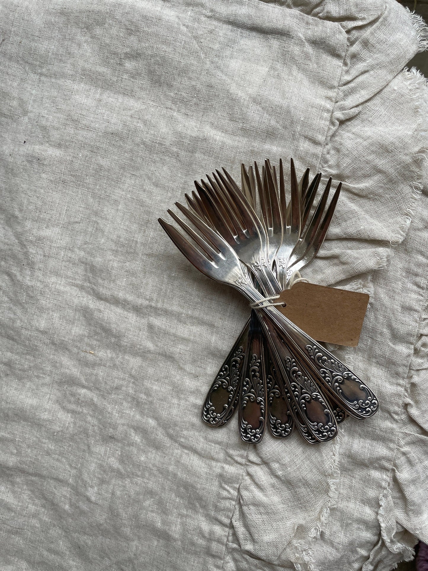 Vintage Silver Plated Dessert Fork — detail