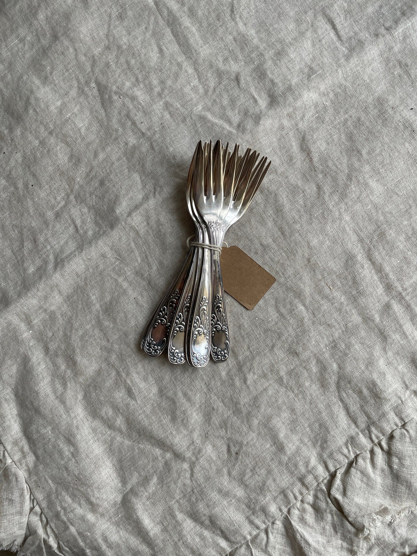 Silver Plated Dessert Fork 16cm Vintage French Floral Design Romantic Cottagecore High Tea Party Wedding Cake Serve