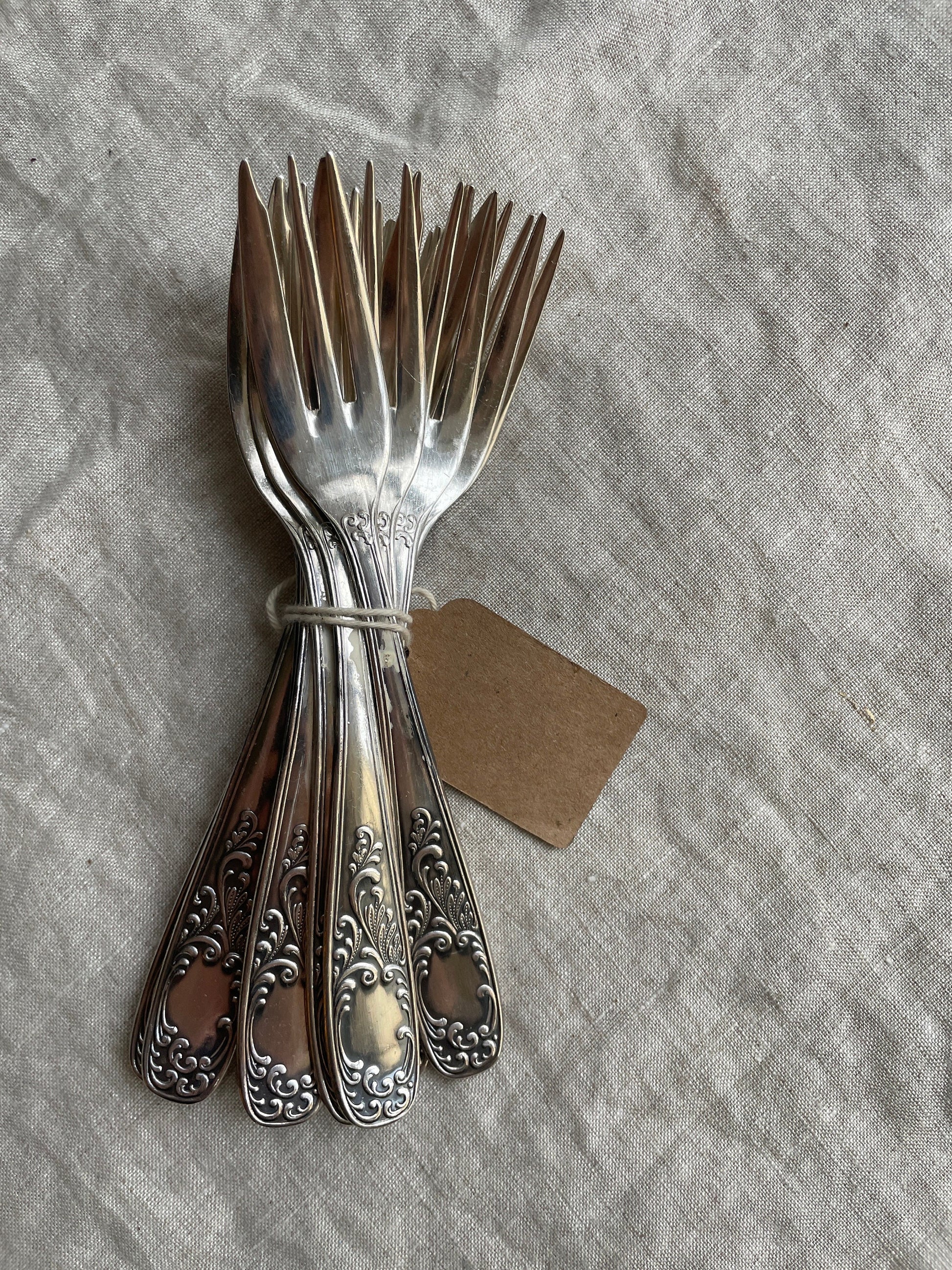 Silver Plated Dessert Fork 16cm Vintage French Floral Design Romantic Cottagecore High Tea Party Wedding Cake Serve