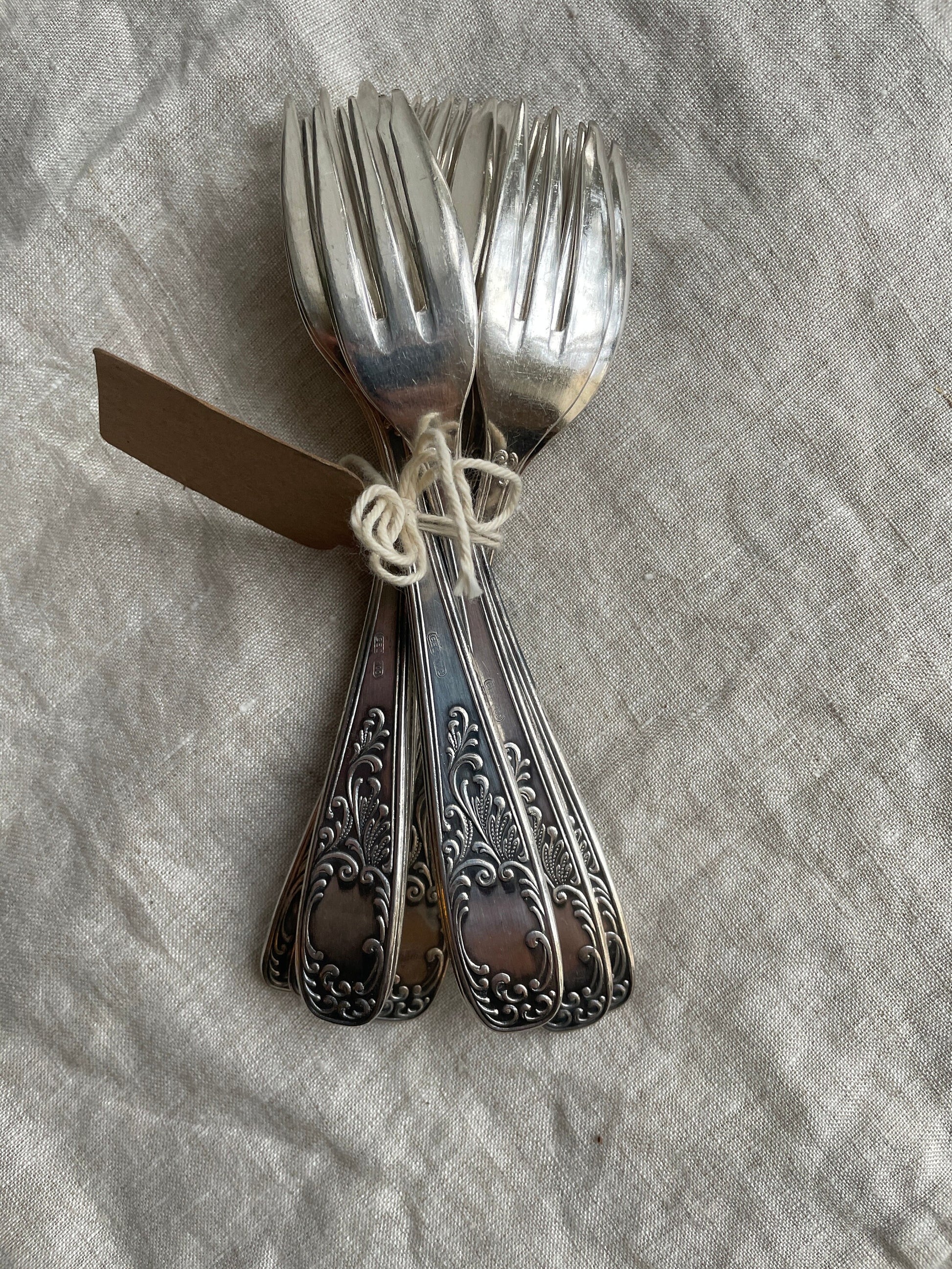 Silver Plated Dessert Fork 16cm Vintage French Floral Design Romantic Cottagecore High Tea Party Wedding Cake Serve