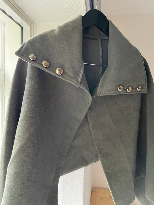 Vintage British Cotton Moss Green Poncho, Wool Donegal Cape, Claire Fraser Outlander Winter Wear, Cottagecore Scarf, One Size,Artistic Style