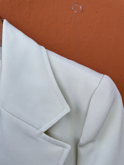 Off White Vintage Rodier Paris Blazer, Elegant Summer Jacket